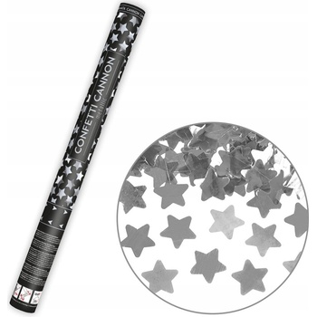 PartyDeco Vystreľovacie konfety v tvare hviezdičiek zlaté 80cm