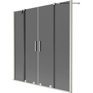 Mexen Velar Duo параван за вана с 2 плъзгащи се крила 150 x 150 см, графит, четкан никел - 896-150-000-42-97 (896-150-000-42-97)