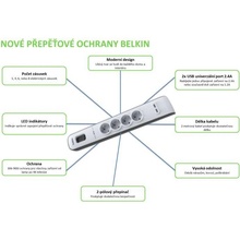 BELKIN SurgeStrip 6 zásuvek + 2USB