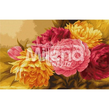 Milena Style Пано с божури - гоблен със схема конци Ariadna 1: 1