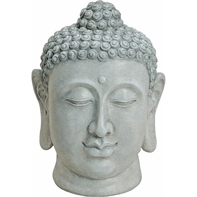 Nefertitis Hlava Buddhy japonská soška šedá 48 cm - výška cca 48 cm