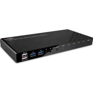 Lindy KVM суич с 4 HDMI 4K60 порта, USB 3.0 и аудио, Lindy 39313 (39313)