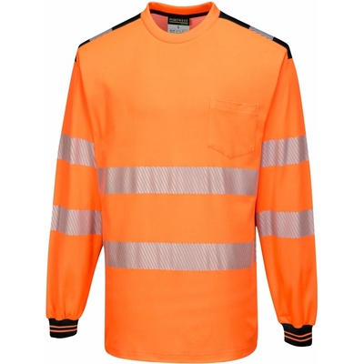 Portwest T185 PW3 L/S Reflexné tričko oranžová/čierna S