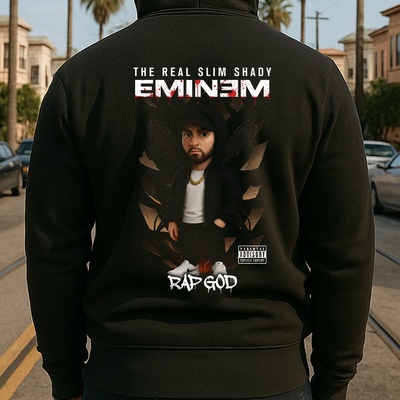Hoodstyle Rap Toon EMINEM мъжко худиHOOD-hoodie-1417 - Черен , размер