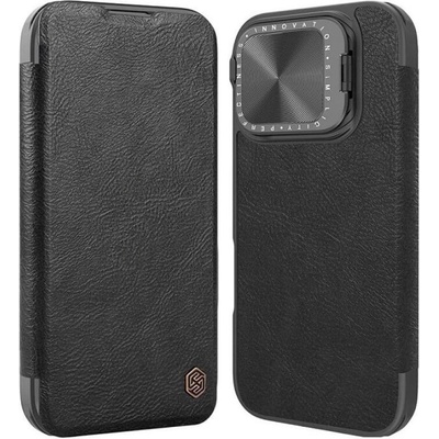 Nillkin Кожен Калъф с Джобове за iPhone 16 Pro Max, Nillkin Qin Prop Leather Case, Черен (6902048281998)