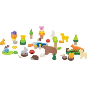 Viga Toys Комплект сензорни блокчета Viga Toys - Горски приказки, 58 части (44819)