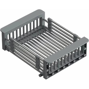 Quadron Правоъгълна кошница за оттичане Quadron Unique от неръждаема стомана - сива (B3821_GR) Мивка за вграждане