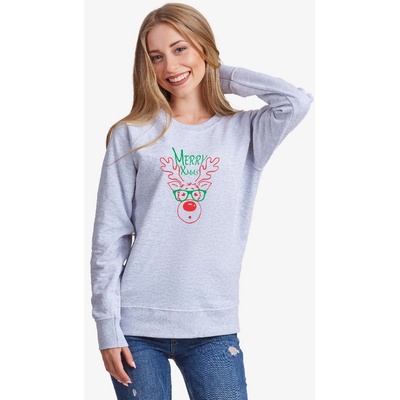 Дамска сива или тъмно-синя блуза Merry Christmas