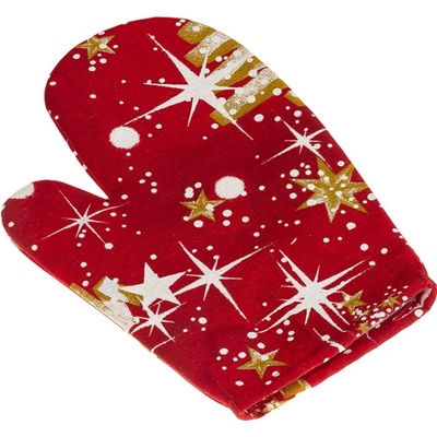 Bellatex Kuchyňská chňapka vánoční 28 x 18 cm Stromek vánoční zlatá červená