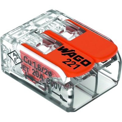ELMARK Wago 221 УНИВЕРСАЛНА КЛЕМА, 2 ПРОВОДНА 0, 02-4 mm2 (221412)