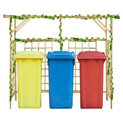 OMAXI Zahradní pergola pro tři popelnice impregnované borové dřevo 288542