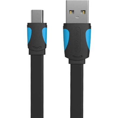 Vention VAS-A14-B100 Plochý USB 2.0 A a Mini 5-pin, 1m, černý