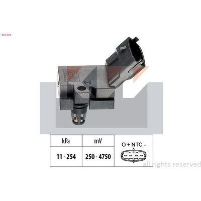 Senzor, tlak výfukového plynu KW 493 078