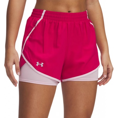Under Armour dámské kraťasy UA FLY BY 2-IN-1 SHORTS 1382440-681 vínová