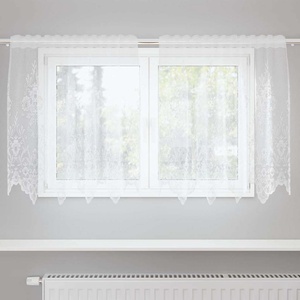 vidaXL Перде от дантела Бяло 80 x 150 cm Полиестер (4107865)
