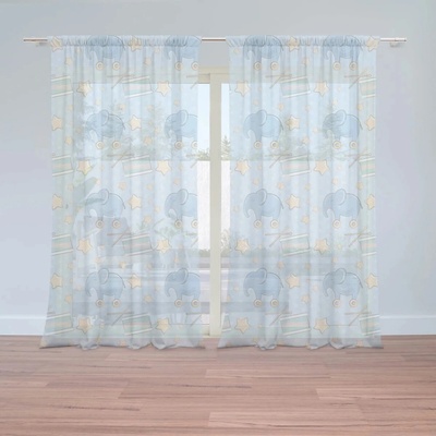 Sablio Záclony Bubny a Slony: 2ks 150x250cm