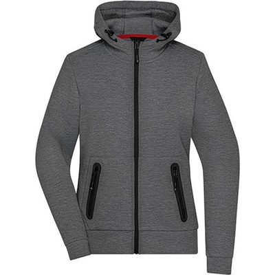James&Nicholson dámska mikina s kapucňou JN1143 Dark-Melange