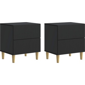 vidaXL Нощен шкаф 2 бр. Черно 43 x 34, 5 x 48 см Инженерна дървесина (894528)