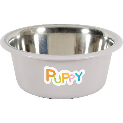 Неплъзгаща се купа за кучета PUPPY 16, 5 см, 850 мл, цв. светлокафяво