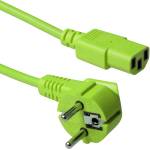 ACT Powercord мрежов конектор Schuko CEE 7/7 мъжки (ъглов) - C13 IEC 60320 0, 6 м, зелен (AK5136)