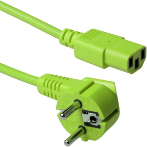 ACT Powercord мрежов конектор Schuko CEE 7/7 мъжки (ъглов) - C13 IEC 60320 0, 6 м, зелен (AK5136)