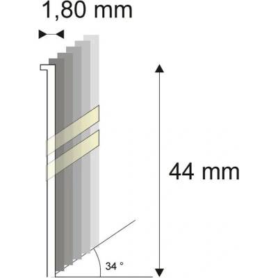 Truhlářské Brady šikmé 34° Narex 15G-DA/44 - 1,80 x 44 mm - 4.000 ks