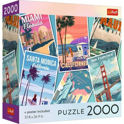 Trefl Пъзел Trefl от 2000 части - Пътешествие из САЩ (99228)