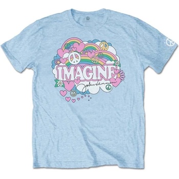 John Lennon Риза Rainbows, Love & Peace Unisex Light Blue L (JLTS02MBL03)