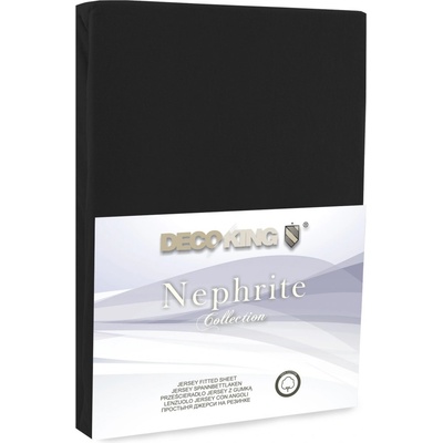 DecoKing bavlna jersey prostěradlo Nephrite černé 140-160x200