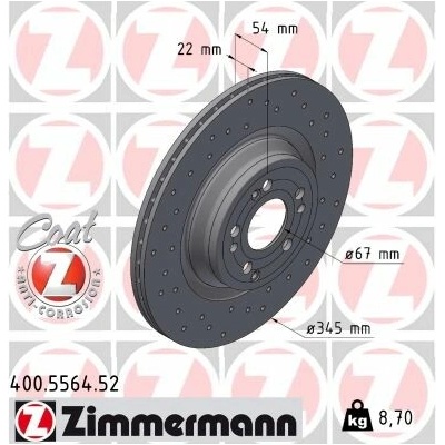 Brzdový kotúč ZIMMERMANN 400.5564.52 (400556452)