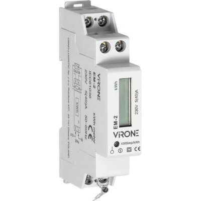 Jednofázový elektromer, 40 A, impulzný výstup, 1 modul, DIN TH-35mm
