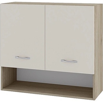 ИРИМ Горен шкаф с две врати и ниша Сити АРС-8 дъб сонома арвен / сатен 80 см