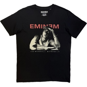 Eminem Eminem Script Lyrics (Back Print) Тениска с къс ръкав Black S (EMTS39MB01)