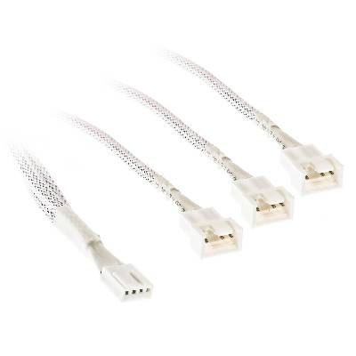 Кабел Kolink PWM 1-3 Сплитер - 35 cm, оплетен, Бял (KOLINK-AC-ZUAD-1632)