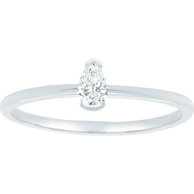 Eppi prsteň zo striebra s lab grown pear diamantom Valentin R49276