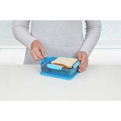 Sistema Dělený svačinový box Lunch Snack Attack Duo s 2 oddělenými přihrádkami 975 ml, modrá