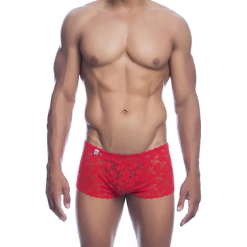 Дантелени боксерки, еротични и еластични - MOB Lace Boxer Red L/XL (D-243522)