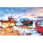 DIMEX ART Флизелинов фототапет ръждясали рибарски лодки 375 x 250 см