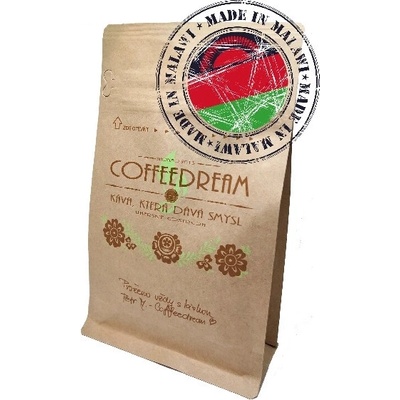 Coffeedream Káva Malawi Pamwamba hrubé mletí frenchpress filtrovaná káva A17 250 g