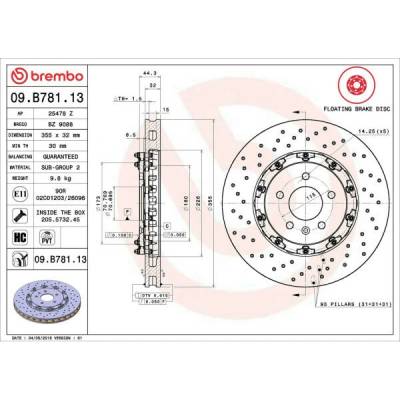 Brzdový kotúč BREMBO 09.B781.13