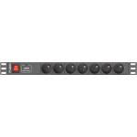 Lanberg power distribution unit (PDU) 19"1U 10A 7 SOCKETS 2M, black (PDU-07E-0200-IEC-BK)