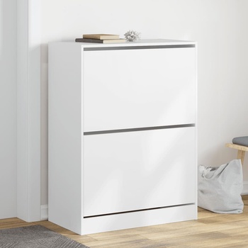 Image 1 of vidaXL Шкаф за обувки с 4 флип чекмеджета бял 80x42x108 см (3214399)