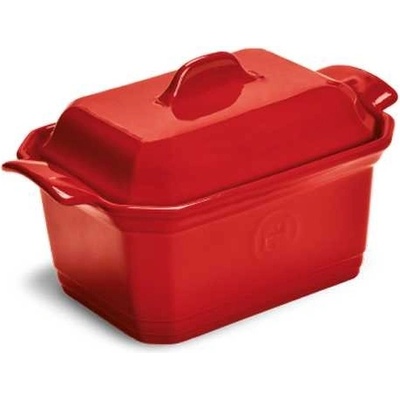 Emile Henry 19 х 12 см червена керамична форма за терин с преса emile henry