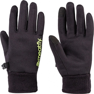Meatfly Kids Powerstretch Dětské Rukavice Black, Lime – Sleviste.cz