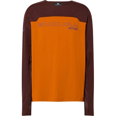 Endura Детска фланелка с дълъг ръкав за колоездене Endura Kid's MT500 Burner Trikot Langarm Cycling jersey - End Orange - размер 9/10 Years (756-0168-0512)