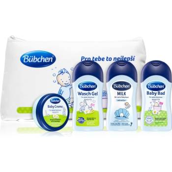 Bübchen Sensitive telové mlieko na detskú pokožku 50 ml + jemný bylinkový kúpeľ 50 ml + krém na zapareniny 20 ml + umývací gél s harmančekom a výťažkami z ovsa 50 ml