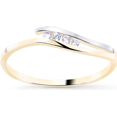 Cutie Jewellery gold Designově dámský prsten Z8026 ze zlata se zirkony Žlutá