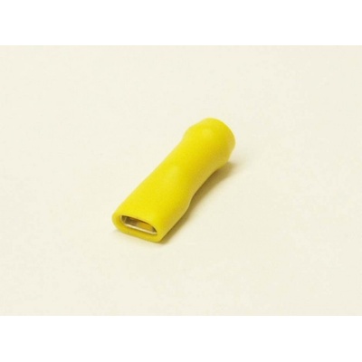 konektor 6,3mm 4-6mm dutinka celá izolovaná žlutá