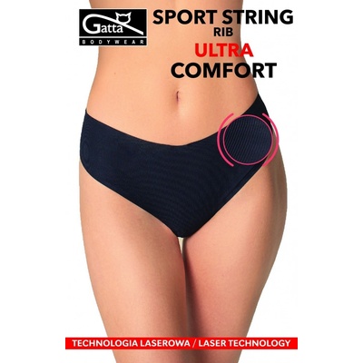 Dámske bezšvové tangá 41004 Sport RIB Ultra Comfort čierna