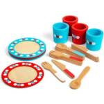 Bigjigs Toys - Детски дървен сервиз за храна (BJ617)
